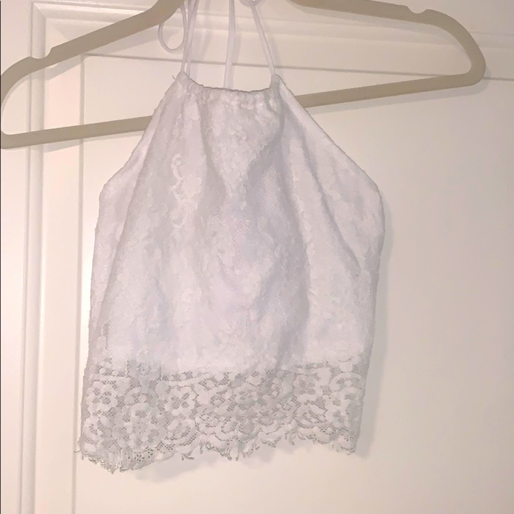 White Lace Halter Top!